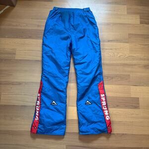 Men's Vintage 80's Sprung Blue Red Insulated Winter Snow Ski Pants Sz Medium VTG